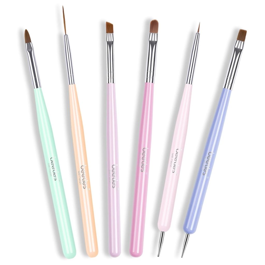 Beetles Nail Art Brushes Set Gel Polish Nail Art Design Pen Painting Tools Fingernail Brush Nail Cleaning Brush Nail Art Liner Brush and Nail Dotting Pen Salon Gift for Girls Women