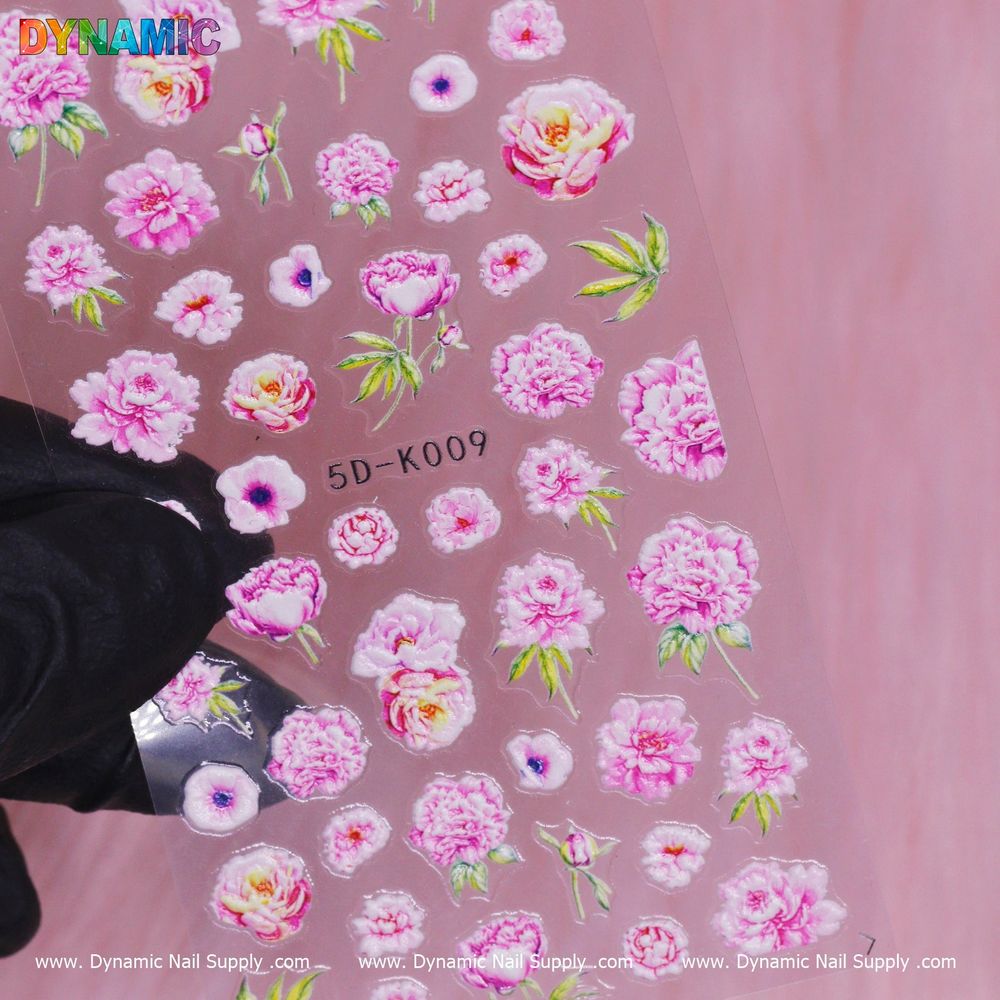 Floral nail stickers 5D-K009 - 2