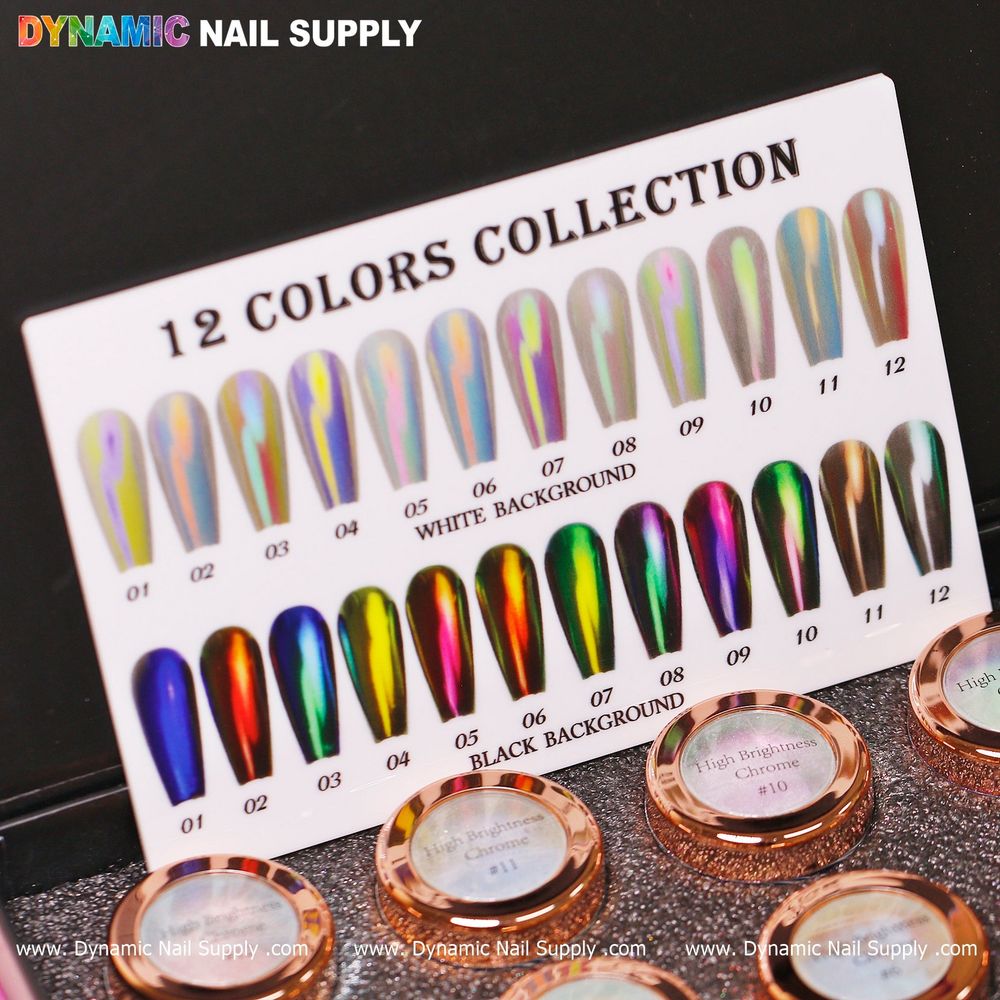 12-color iridescent chrome nail powder set - 3