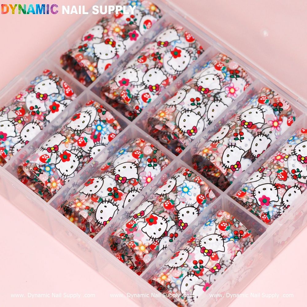 colorful kitty nail foils - 2