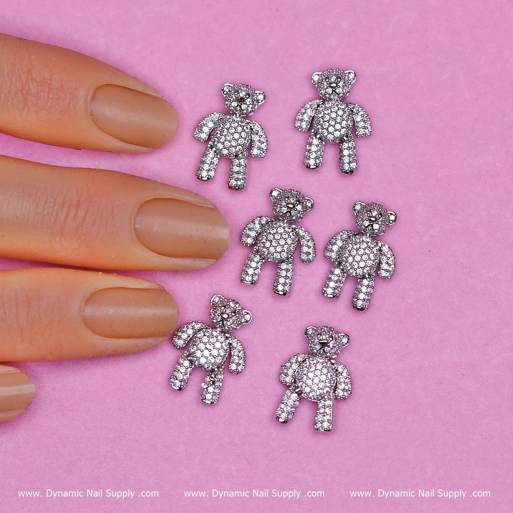 How to Apply Movable Teddy Bear Nail Charms at Home