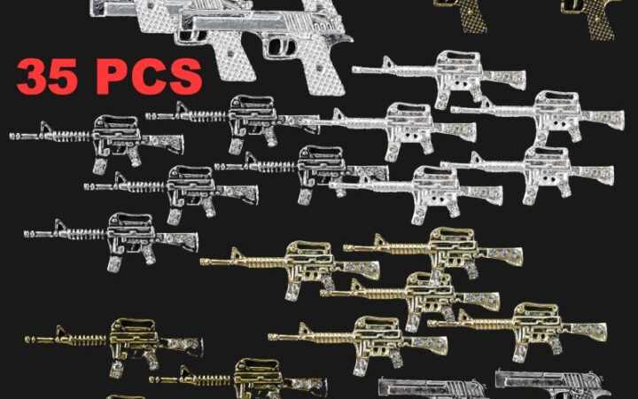 Salon Workflow: Weapons Nail Charms Set for Themed Services